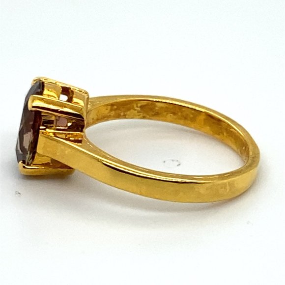 Padparadscha Tourmalne 3.03ct Solid 18K Yellow Gold Ring - Picture 6 of 6